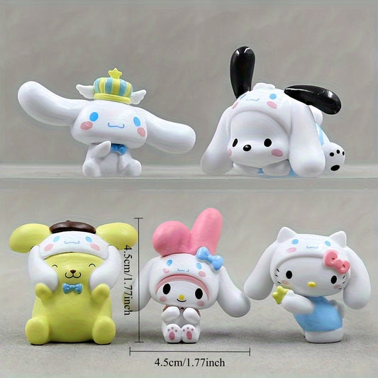 Sanrio for Cinnamoroll Cross Dressing Melody for Kuromi for Hello Kitty Figure Decorative Accessories PVC, Non-Electric, for Various Room Types, Indoor And Outdoor Use