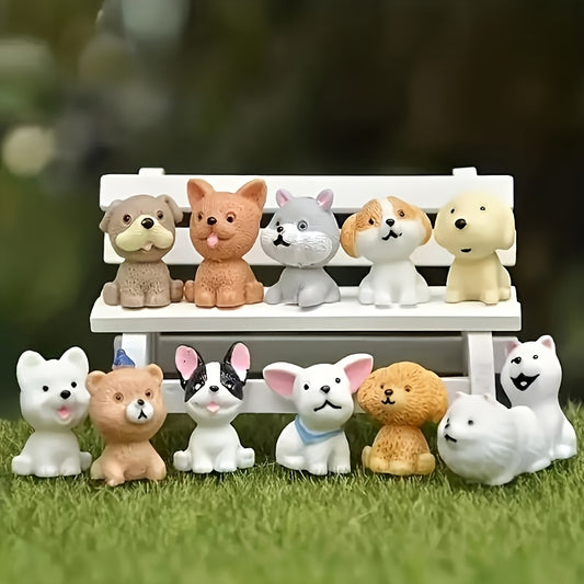 [Cute Puppy Figurines] 36pcs Mini Cute Puppy Figurines | Resin Cartoon Dog Decorations for DIY, Indoor & Outdoor Display, Perfect for Home, Office, or Garden Decor, Garden Accessories, Playful Design, Detailed Texture, Dog Deco
