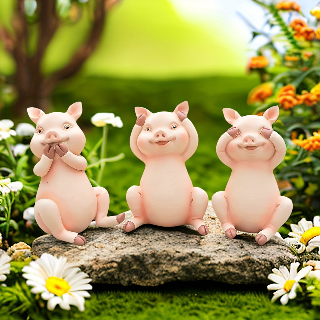 Charming Resin Pig Statue: Perfect for Gardens, Courtyards, And Lawn Decorations - Suitable for Weddings And Festive Gifting