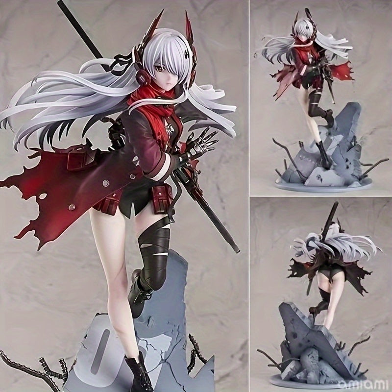 Anime-Style Collectible Hand Figure Statue Model - Dynamic Action Pose with Intricate Armor & Weapon Details, High-Quality Plastic Birthday Gift for Adults 18+ (Mixed Colors)
