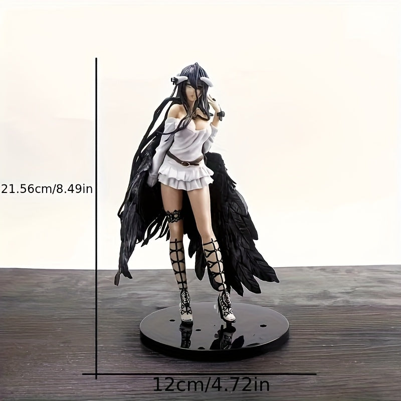 Charming Black Anime Female Character Figure with Wings and Base, Ideal Holiday Gift Choice for Family and Friends, Halloween Christmas Present