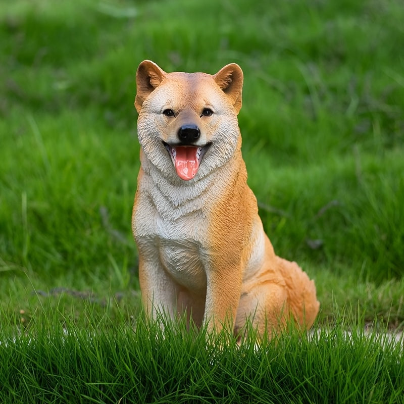 Indoor And Outdoor Simulation Pet Dog Model Resin Sculpture Shiba Inu Floor-Standing Decoration Golden Retriever Home Decoration Terrace Garden Decoration