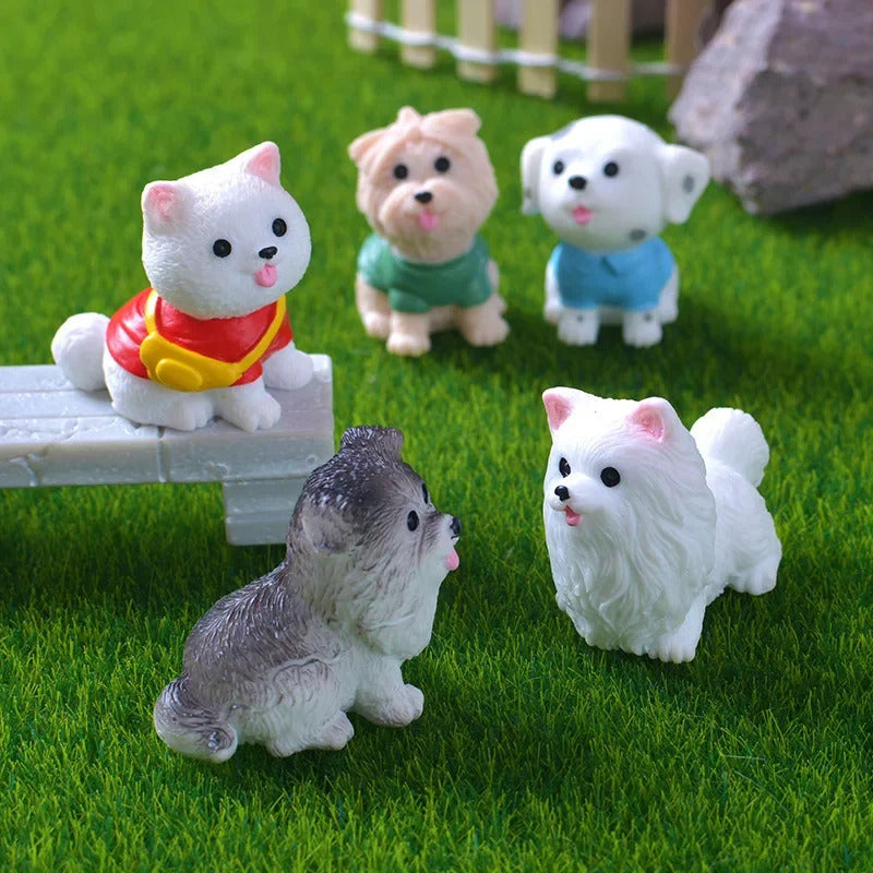 1-12pcs Miniature Dog Figurines - Realistic Puppy & Small Dog Decor with Expressive Eyes & Tongue Out, Fluffy Texture - for Terrariums, Fairy Gardens, Dollhouse, Party Decorations - No Electricity Needed - Perfect Gift for Pet Lovers (1 to 12 Dogs), Dog