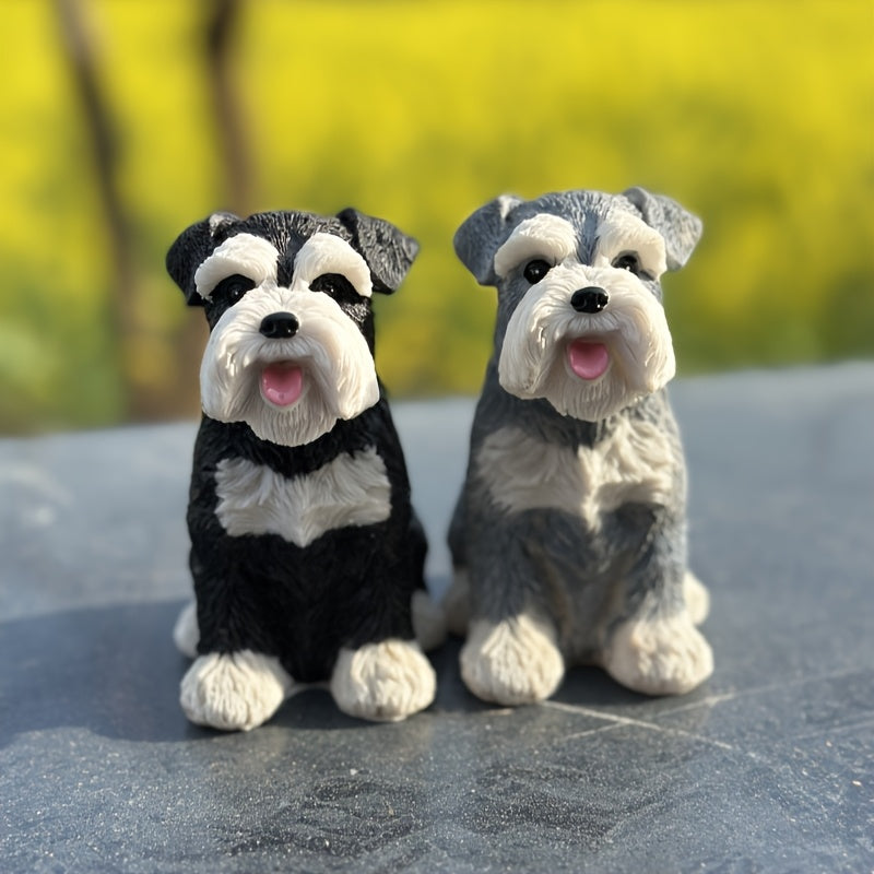 [Schnauzer Dog Statue] Simulated Schnauzer Dog Statue | Car Ornament Home Decor Outdoor Sculpture