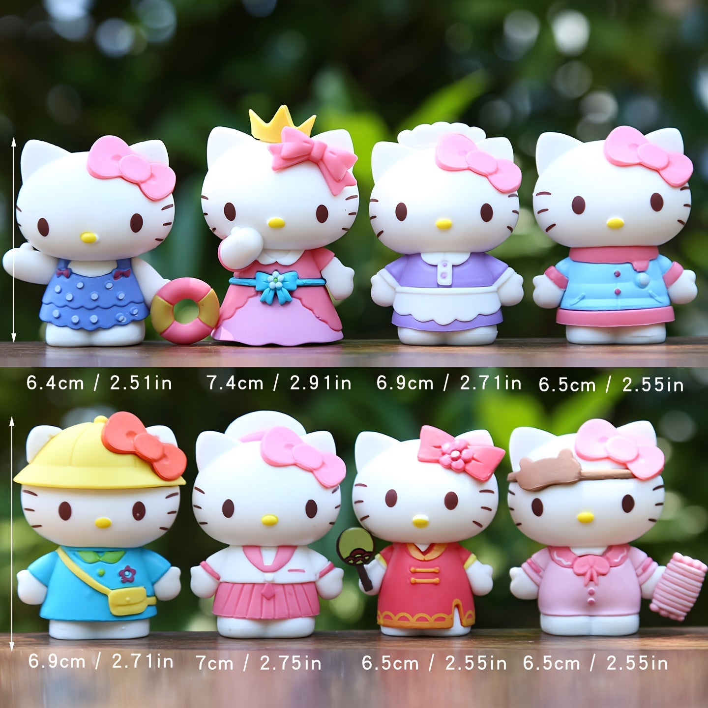 Sanrio 8pcs for hello kitty Series PVC Material Accessories, Unique Appearance, Exquisite Workmanship. The First Choice for Gifts, Suitable for Holiday Giving, Collection, Decoration, And Other Purposes