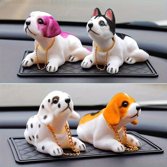 1pc Good Luck Dog! Beagle, Husky, Saint Bernard Dashboard Decoration, Resin Pet Dog Ornament, Car Interior Accessory, Dog Memorial Ornament, Shaking Head Pet Dog Decoration, Dog Resin Ornament for Car, Home, Office, Cute Indoor Ornament