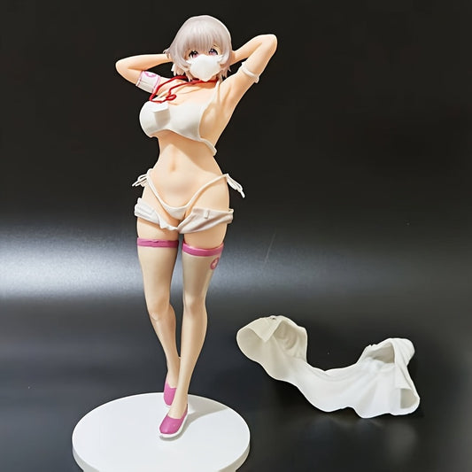 Anime Nurse Figure Collectible - Detailed Medical-Themed Model with White Uniform, Red Cross & Pink Accents - Perfect Gift for Collectors, Display Decor, Dynamic Pose Design, Intricate Detailing, Collector's Item, Themed Decor, Highquality Finish, Medica