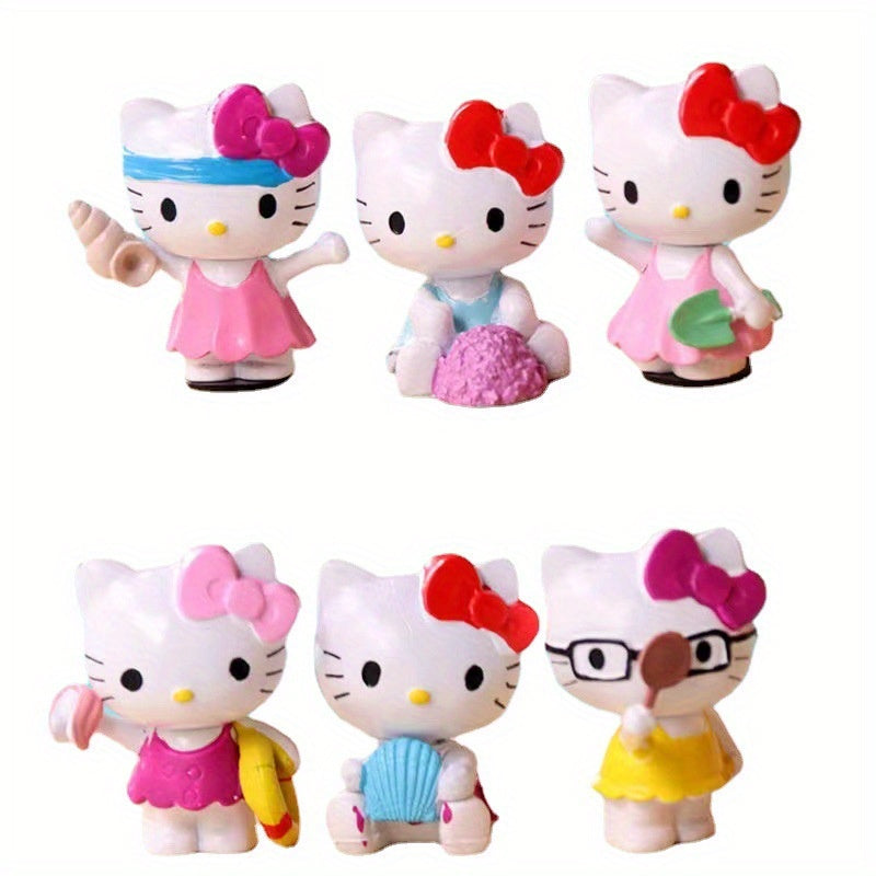 24pcs Hello Kitty Character Figurine Collection, Various Cute Styles, Full of Adorable Details, Perfect for Desktop Decoration or Room Decoration, Great Gift Choice for Friends
