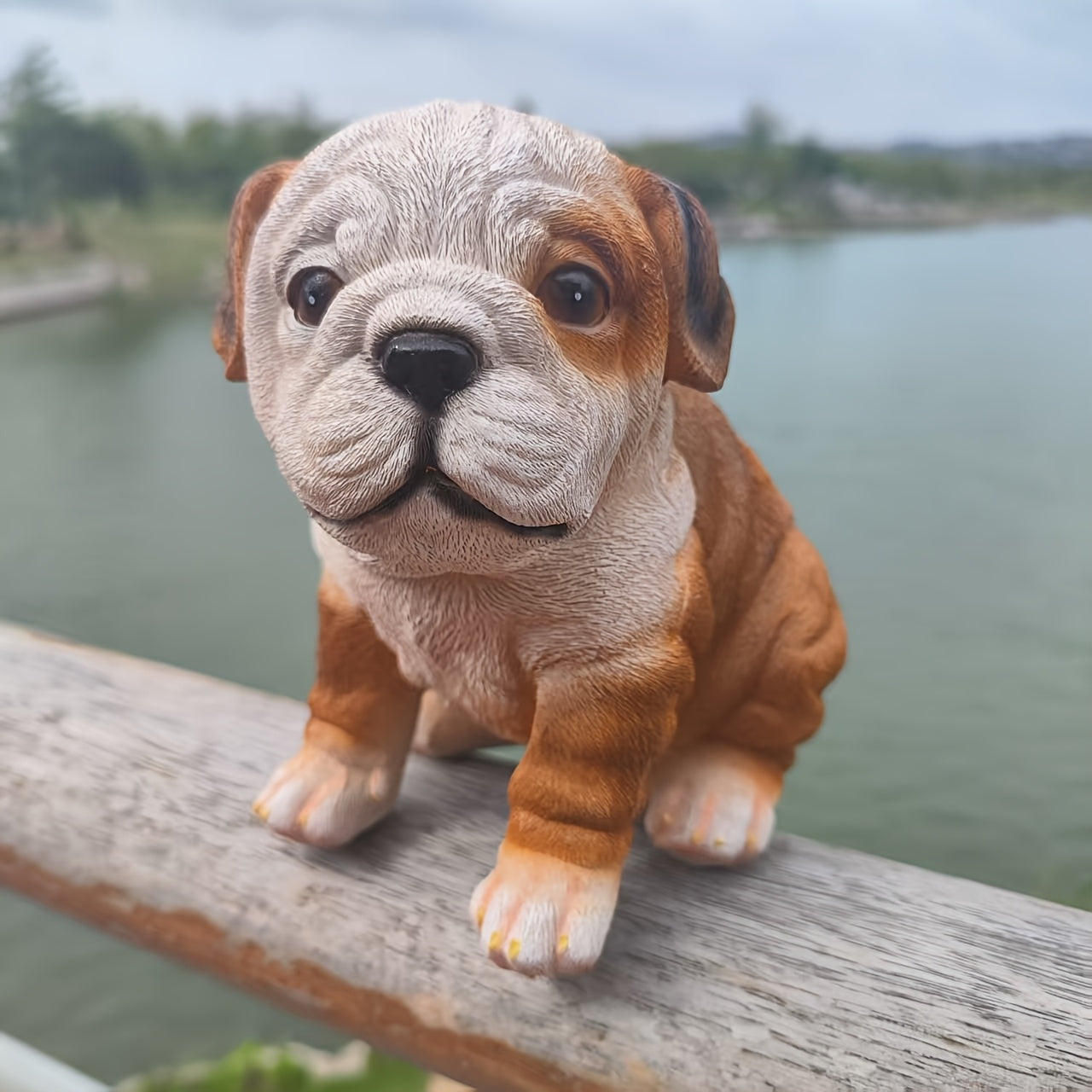 1pc Smart Bulldog Resin Sculpture Ornament, Animal Statue, Easter Bulldog Statue, Cute Bulldog Ornament To Add A Touch Of Charm And Fun Holiday Gifts To Your House, Garden And Garden