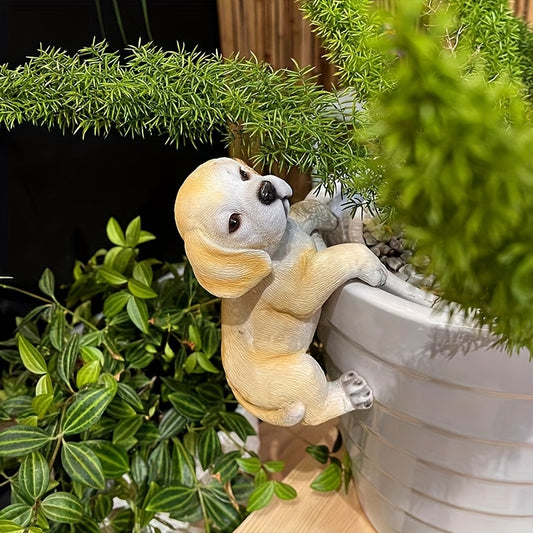 [1pc Resin Labrador Decor] 1pc Adorable Labrador Puppy Planter Statue - Resin | Wall-Mounted, Animal-Themed Decor for Garden or Home, Perfect for Easter, Outdoor Decor, Playful Design, Detailed Craftsmanship, Dog Decor