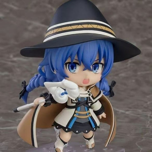 Anime-like Collectible Doll - Jobless Resurrection Q Version Figurine with Expressive Eyes, Dynamic Action Pose, Blue Hair &, in Opening - Boxed Decoration for Anime Fans & Display Collectors - Alice & Rocky Character, Fan Merchandise, Detailed Outfit De