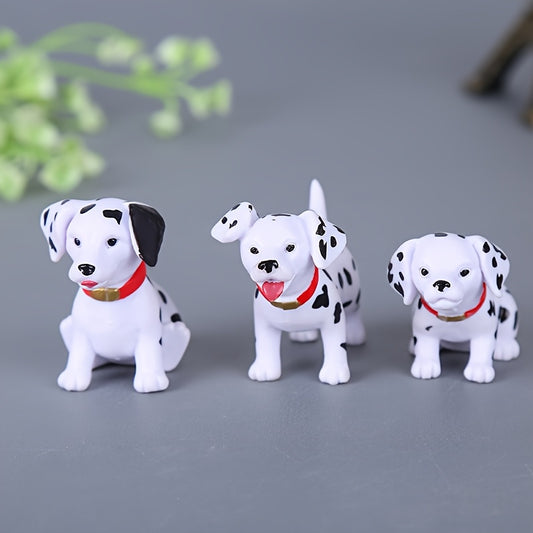 6pcs Dalmatian Puppy Figurines - Plastic Spotted Dog Miniatures, Playful Desk & Tabletop Decor, Ideal for Home & Office, Versatile Indoor/Outdoor Use, Desk Decor | Playful Design | Durable Plasti