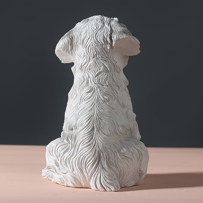 A Charming Lifelike Puppy Made of Handcrafted Resin, Perfect for Desktop Decoration, Home Decor, And Holiday Gifts.