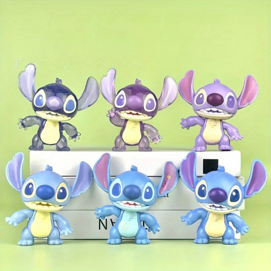 Disney Official 6pcs Stitch Figure Star Baby Cartoon Ornament Set