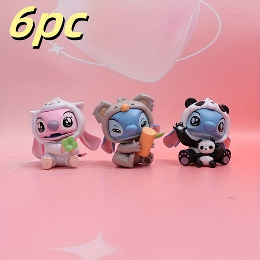 [Authorized] Disney 6pcs Of Disney Licensed, Stitch Collection, Desktop Decorations, Home Decor, Family And Friends Gifts