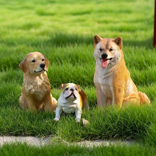 Indoor And Outdoor Simulation Pet Dog Model Resin Sculpture Shiba Inu Floor-Standing Decoration Golden Retriever Home Decoration Terrace Garden Decoration