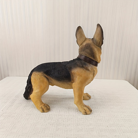 1pc German Shepherd Dog Decor Statue - Realistic Black & Tan Puppy or Adult Model, Heavy-Duty Resin Construction for Indoor/Outdoor Use - Non-Electric Home, Office, Garden Decoration - Perfect Gift for Pet Lovers (Valentine's, Mother's/Father's Day, Hous