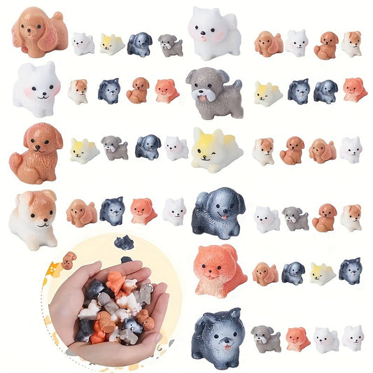 [Adorable Puppy] 20pcs Vibrant Adorable Resin Puppy Set | Perfect for Collectors, Ideal for Tabletop, Car & Garden Decor, Great Gift for Dog Lovers & Pet Owners