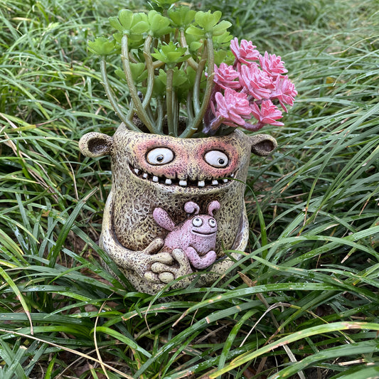 Monster Flower Pot Courtyard Decoration Ornament Creative Tooth-Shaped Monster Flower Pot Balcony Decoration