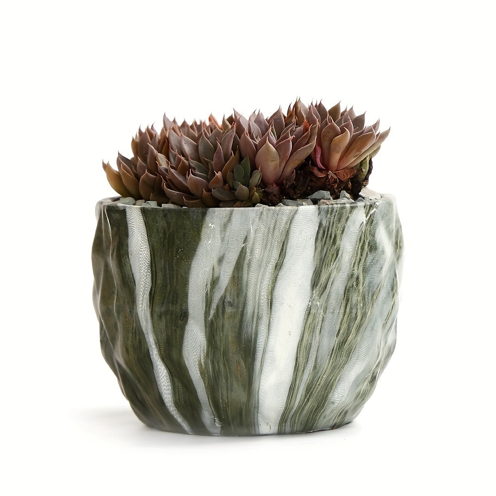4pcs/ Set, Marble Pattern Mini Succulent Pots, Modern Ceramic Collection, Cactus Planters, For Indoor Home Decor, School, Office, Garden, Outdoor, Creative Gifts, Women's Present, 3.35inch/8.5cm Plants Not Included