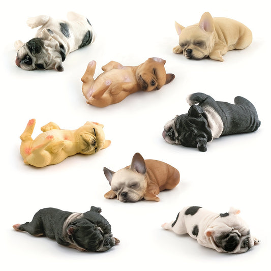 Children's Simulation Animal Dog Model Sleeping French Bulldog Shiba Inu Pet Toy Educational Ornament