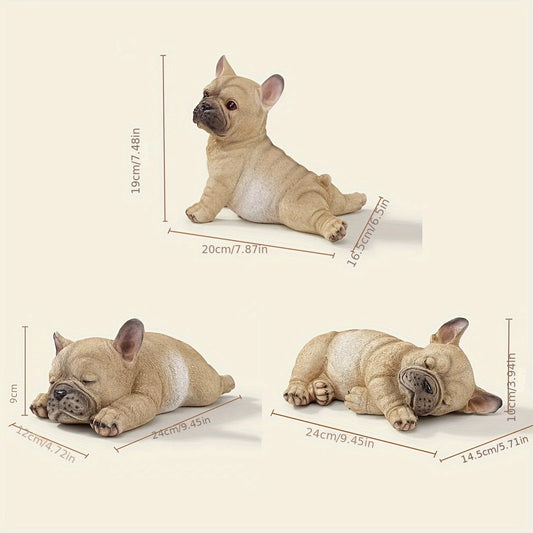 1pc Adorable French Bulldog Resin Figurine - Lifelike Outdoor & Indoor Decor, Perfect for Garden, Balcony, Living Room - No Power Needed, Ideal for Photo Props & Landscaping, Balcony Accent Piece|Playful Design|Realistic Appearance, Dog Decor