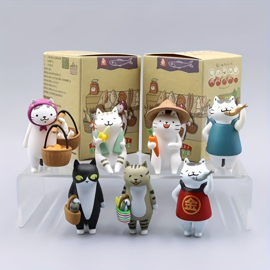 [Cat Figurine] A Cute And Creative Cat-Themed Miniature Figurine for The Market, Perfect As a Desk Ornament for Your Office Workspace, Sold As a Single Piece
