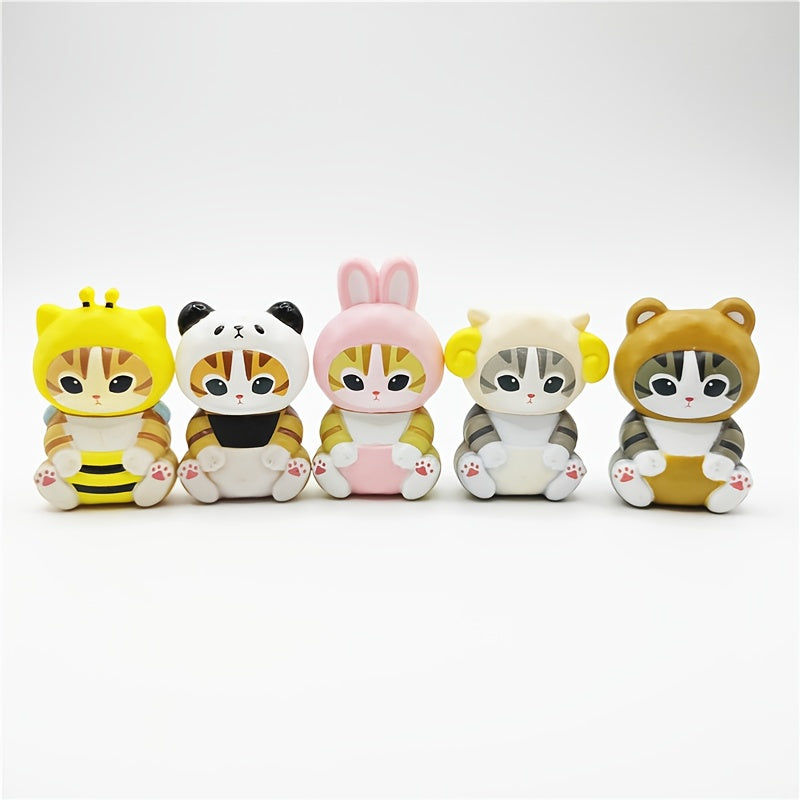 Random 1pc/5 Cat Ornaments, Individually Packaged Statue Decoration, Suitable for Home Decor/Jewelry Collection/Car Interior/Birthday Gift