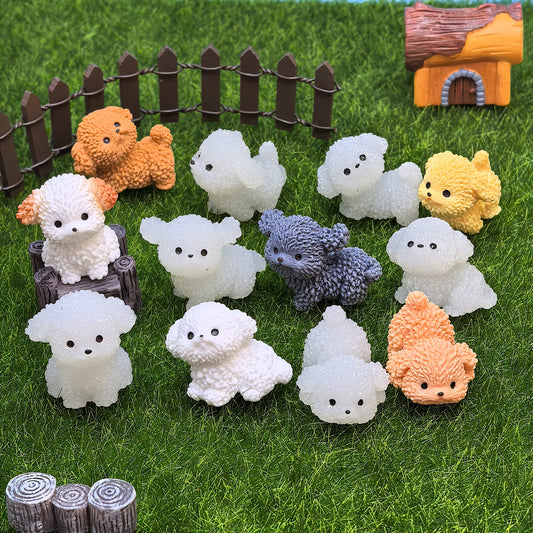 6pcs Mini Pomeranian Puppy Figurines - Modern Resin Miniature Statues, Handmade Mini Dog Decorations with Unique Poses, Multicolor Home & Office Decor, No Electricity Needed, Perfect Gift for Pet Lovers, Fun Decorative Accents | Textured Animal Design |