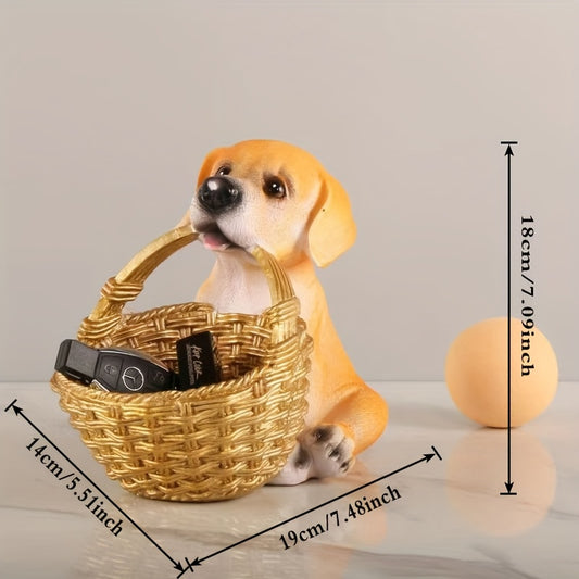 Creative Cute Dog-Themed Key and Remote Control Storage Box, Resin Craft Decoration for Home Entrance, Living Room Shoe Cabinet, Desktop, Various Small Ornaments