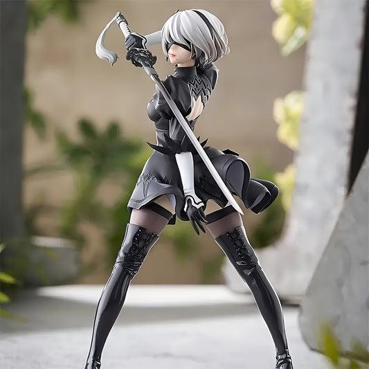 Shocking black anime warrior statues, elegant swordsmen in action poses, PVC collectibles, the perfect gift for anime lovers