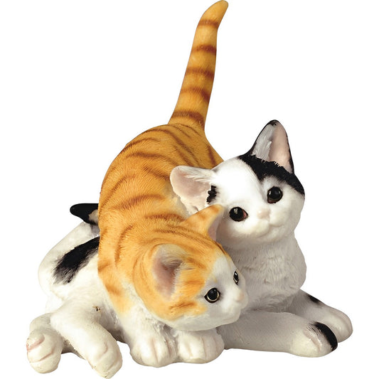3.5"H Orange Tabby superimposed on Tuxedo Figurine Statue Home/Room Decor and Perfect Gift Ideas for House Warming, Holidays and Birthdays Great Collectible Addition