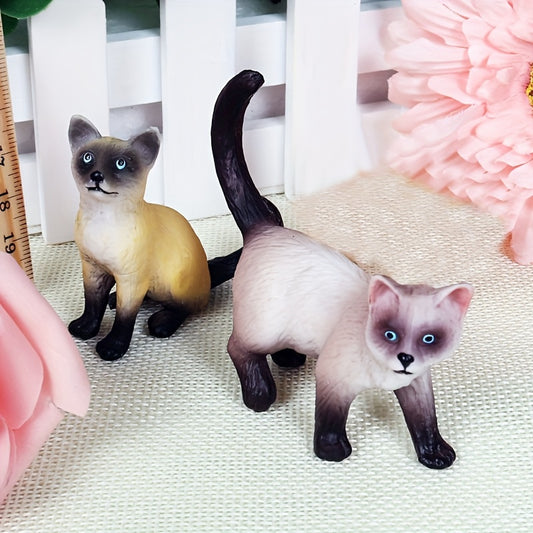 1pc/2pcs Cat Simulation Animal Model Home Ornament Gift Room Ornament Outdoor Decoration Ideal Choice for Collectors Suitable for Christmas Halloween Easter Decoration
