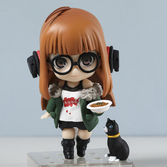 [3.74" Anime Figure] Vibrant Colors Chibi-Style 9.5cm/3.74" Anime Action Figure Q Version | Cute Anime Girl with Headphones & Coffee Cup, Collectible PVC Desktop Decor, Gift for Anime Fans