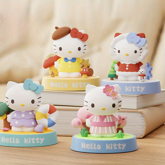 1pc Sanrio Hello Kitty Seasonal Youth Series PVC Figurine - Classic Cartoon Home Decor with Colorful Outfits & Accessories, No Electricity Needed, Perfect Gift for Friends, Desktop Ornament, Charming Design, Detailed Craftsmanship, Room Decoration, Playf