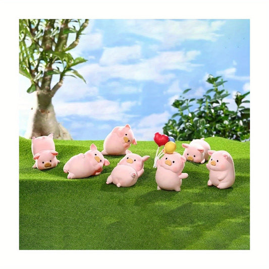 maidimiao Flocking Cute Piggy Daily Life 1pc Pig Mystery Box Bags Figures Collectible Toys Birthday Gifts Miniature Figurines Dector