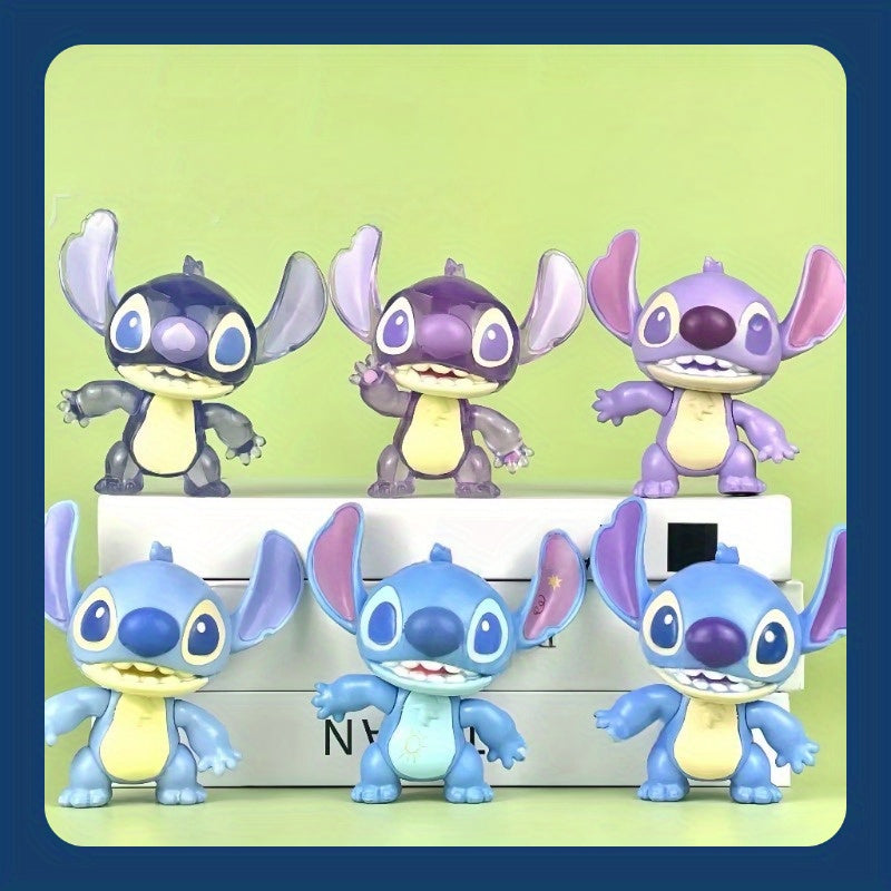 Disney Official 6pcs Stitch Figure Star Baby Cartoon Ornament Set