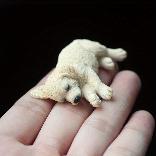 [Cute Puppy Ornament] Cute Golden Retriever Car Ornament | Creative Simulation Puppy Auto Decor for Center Console / Rearview Mirror Decoration | Unisex Home and Vehicle Use