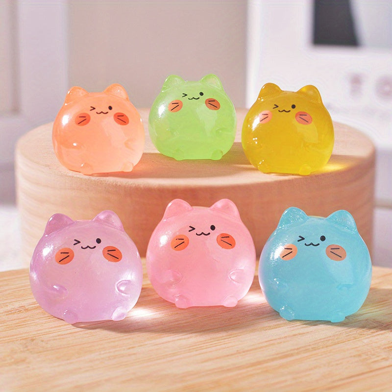 10 Cute Luminous Kitten Small Ornaments Creative Home Desktop Decoration Accessories Micro Landscape Cartoon Luminous