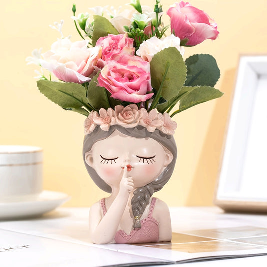 Cartoon Cute Fairy Flower Pot - Resin Succulent Planter, Perfect for St Patrick's Day & Easter Decor | Aesthetic Home Decor, 1pc