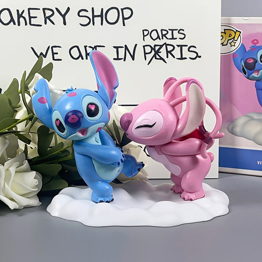 [Cute Stitch Figurines] Cute 1pc Stitch & Lilo Cartoon Couple Figurines | PVC Action Figures, Desk Decor Collectible Art, Ideal Gift for Fans, Stitch Collectible