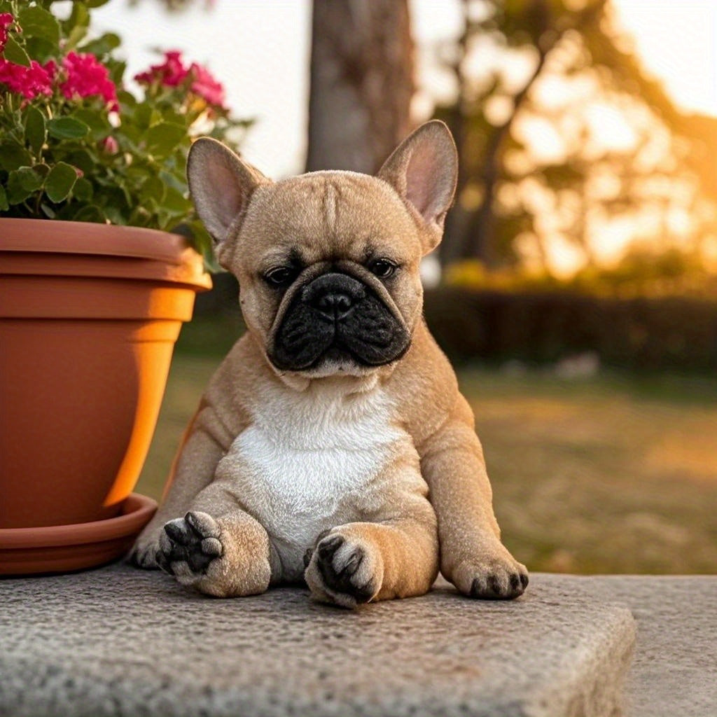 [Resin Dog Figurine] Resin French Bulldog Puppy Figurine | Indoor/Outdoor Home Decor for Living Room, Garden, Office - Perfect Gift for Christmas, Halloween, Birthdays & Graduations