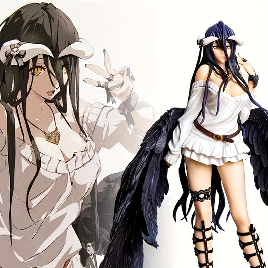 Charming Black Anime Female Character Figure with Wings and Base, Ideal Holiday Gift Choice for Family and Friends, Halloween Christmas Present