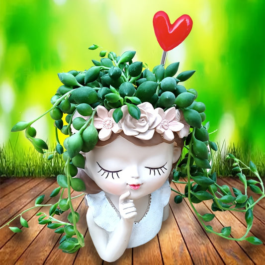 [Unique Decorative Plant Holder] Decorative Resin Flower Pot - Hand-Painted Plant Holder for Home & Office Decor - Birthday & Universal Holiday Planter Gift - Unique Tabletop Garden Accessory - Indoor/Outdoor Suitable