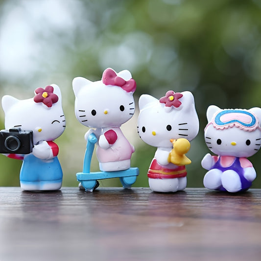 6pcs Saint-Li Series Decorative PVC Material Hello Kitty Series Unique Appearance Gift Choice High Playability Suitable for Halloween Christmas Gift Collection Decoration etc