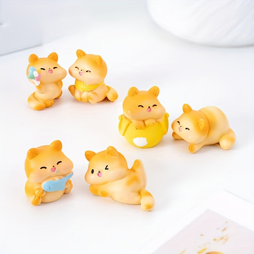 8pcs Charming Cat Figurines for Car Interior & Home Office Decor - Resin Miniature Landscape Accessories, Perfect for DIY Fairy Gardens, Succulent Displays, and Gifts