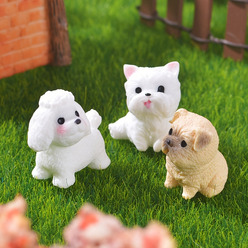 12-Pack Classic Style Handcrafted Resin Cartoon Dog Miniatures - Versatile Animal Figurines for DIY Micro Landscape, Home & Office Decor, Ideal for Christmas, Halloween, Thanksgiving & All Occasions