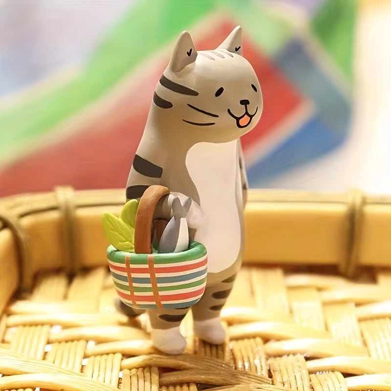[Cat Figurine] A Cute And Creative Cat-Themed Miniature Figurine for The Market, Perfect As a Desk Ornament for Your Office Workspace, Sold As a Single Piece