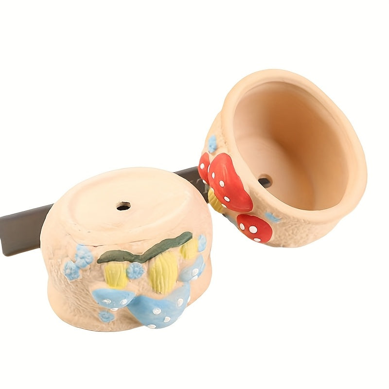 4pcs Mushroom Design Flower Pot, Creative Mushroom Decoration Plant Pot, Succulent Flower Pot Potted Container