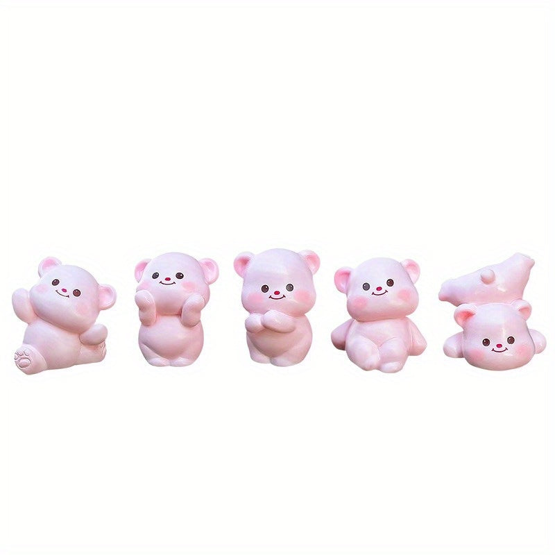 Set of 6 Mini Pig Resin Cartoon Cars, Stylish And Adorable, Perfect for Enhancing The Display on Your Car'S Center Console.